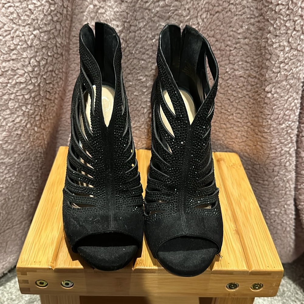 JESSICA SIMPSON Rhinestone Stiletto Bootie Size 7 - Picture 2 of 5
